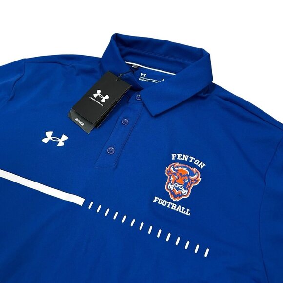 Under Armour Loose Golf Polo Men's Large‎ Blue Embroidered NWT New with Tags - Picture 1 of 9